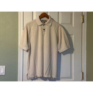 Jamaica Jaxx Men's Short Sleeve Tan Polo Shirt Size M Medium 72% silk 010